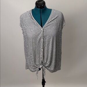 Max Studio Black and White Striped Shirt